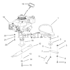 Gravely 911510 (PRO 21 SCH) - Gravely 21" Walk-Behind Mower, 6hp Robin Subaru (SN: 000101 & Above)