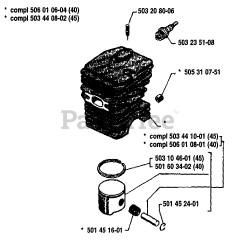 Husqvarna 40 - Husqvarna Chainsaw (1987-01) Piston/Cylinder