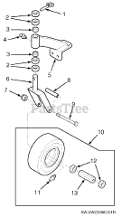 Scag SW36A-16KAI - Scag 36" Walk-Behind Mower, 16hp Kawasaki (SN: D5900001 - D5999999) Caster Assembly