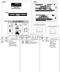 Briggs & Stratton 587447-0205-E2 - Briggs & Stratton Horizontal Engine Label Kits, Repair Manual, Operator's Manual