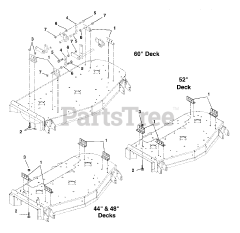 Gravely 992077 (PM 144Z) - Gravely Pro-Master 44" Zero-Turn Mower, 19hp Kawasaki (SN: 000101 - 000499) Mounting Brackets