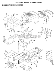 Weed Eater 259723 - Weed Eater Lawn Tractor CHASSIS/ENCLOSURES