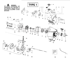 Poulan Pro PPB 250 E - Poulan Pro String Trimmer, Type 1 Engine Assembly Type 1