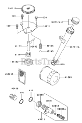 Toro 74801 (18-52 ZX) - Toro 52" TimeCutter Zero-Turn Mower (SN: 230000001 - 230999999) (2003) Lubrication Equipment Assembly Kawasaki FH531V-CS07
