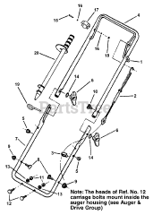 Simplicity 319 E (1694584) - Simplicity 19" Snow Thrower, 3hp Handles Group (026hac)