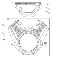 Briggs & Stratton 61E377-0140-J1 - Briggs & Stratton Horizontal Engine Blower Housing Group