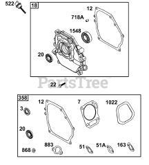 Briggs & Stratton 10R232-0019-H1 - Briggs & Stratton Horizontal Engine Crankcase Cover/Sump and Lubrication Group