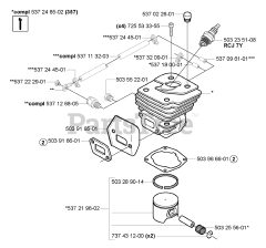 Husqvarna 357 XP - Husqvarna Chainsaw (2005-02) Piston / Cylinder(357)