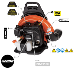 Echo PB-755 SH - Echo Backpack Blower (SN: P60912001001 - P60912999999)