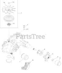 Exmark RAX691GKA524A3 - Exmark 52" Radius X-Series Zero-Turn Mower, Kawasaki FX691V (SN: 402082300 - 404314158) (2018) LH Transaxle Assembly No. 126-2883