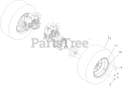 Toro 72955 (5000) - Toro 52" Z Master Zero-Turn Mower, Side-Discharge Deck (SN: 414121590 - 414999999) Rear Wheel Assembly