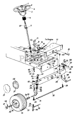 Ranch King 132-670G205 - Ranch King Lawn Tractor (1992) Steering And Front Wheel Assembly