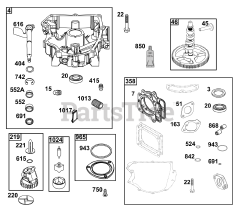 Briggs & Stratton 44U877-0044-G1 - Briggs & Stratton Vertical Engine Crankcase Cover/Sump Group