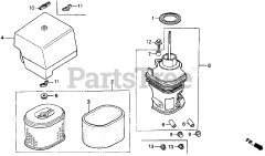 Honda GX270 HA (GCAB) - Honda Engine, Made in Japan (SN: GCAB-1000001 - GCAB-1999999) AIR CLEANER (DUAL)