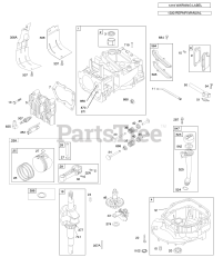 Briggs & Stratton 122T02-0129-E1 - Briggs & Stratton Vertical Engine Camshaft, Crankshaft, Cylinder, Engine Sump, Lubrication, Piston Group, Valves