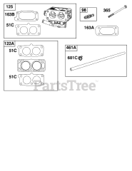 Briggs & Stratton 61H277-0010-E1 - Briggs & Stratton Horizontal Engine Carburetor and Fuel Supply Group
