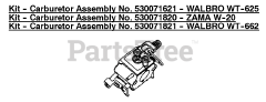 Poulan 260 - Poulan Chainsaw, Type 1 (2008-03) Kit - Carburetor Assembly