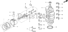 Honda BF130 A2 XA (BZBE) - Honda Marine Engine, Made in Japan (SN: BZBE-1300001 - BZBE-1400000) CRANKSHAFT + PISTON
