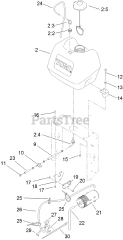 Toro 39078 - Toro 48" Walk-Behind Mower, Floating Deck, T-Bar, Gear Drive (SN: 314000001 - 314999999) (2014) FUEL SYSTEM ASSEMBLY