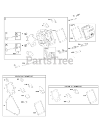 Briggs & Stratton 216112-0110-E1 - Briggs & Stratton Horizontal Engine Cylinder Head, Gasket Set - Engine, Gasket Set - Valve, Valves