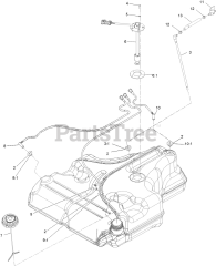 Exmark LZS749AKC724A1 - Exmark 72" Lazer Z S-Series Zero-Turn Mower, Kohler ECV749 (SN: 408644346 - 411294211) (Rev A) (2021) Fuel Tank Assembly