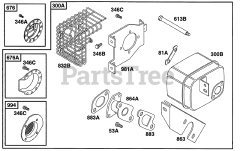 Briggs & Stratton 161432-0127-01 - Briggs & Stratton Horizontal Engine Muffler Grp