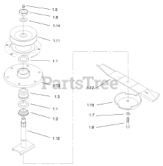 Toro 30135 - Toro 36" Side-Discharge Mower Deck (SN: 210000001 - 210999999) (2001) Spindle Housing Assembly No. 54-7781
