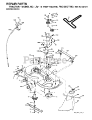 Jonsered LT 2115 (960110007-00) - Jonsered Lawn Tractor (2005-01) MOWER DECK / CUTTING DECK