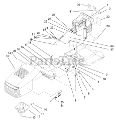 Toro 71208 (13-38 XL) - Toro Lawn Tractor (SN: 089000001 - 089999999) (1998) Hood Assembly