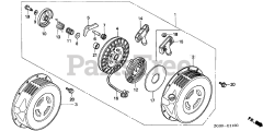 Honda GD410 VAA (GPA) - Honda Engine, Made in Japan (SN: GPA-1000001 - GPA-1021879) RECOIL STARTER (1)