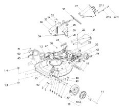 Exmark M216KASPC - Exmark 21" Metro Self-Propelled Walk-Behind Mower, 6hp Kawasaki (SN: 440000 - 509999) (2004) Housing Assembly
