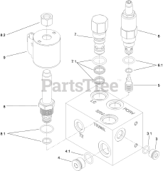 Toro 23208 G (STX-26) - Toro Stump Grinder (SN: 316000001 - 316999999) (2016) Cutter Wheel Valve Assembly No. 119-4586