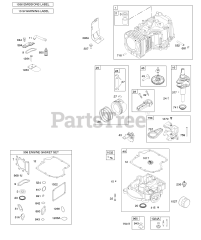 Briggs & Stratton 33M777-0119-B1 - Briggs & Stratton Vertical Engine CAMSHAFT, CRANKSHAFT, CYLINDER, ENGINE SUMP, LUBRICATION, PISTON, RINGS, AND CONNECTING ROD, WARNING LABEL