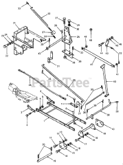 Cub Cadet 401 (190-401-100) - Cub Cadet 54" Snow Blade att Mounting Frame &amp; Pivot Control