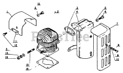Echo PB-9 - Echo Backpack Blower Cylinder, Muffler