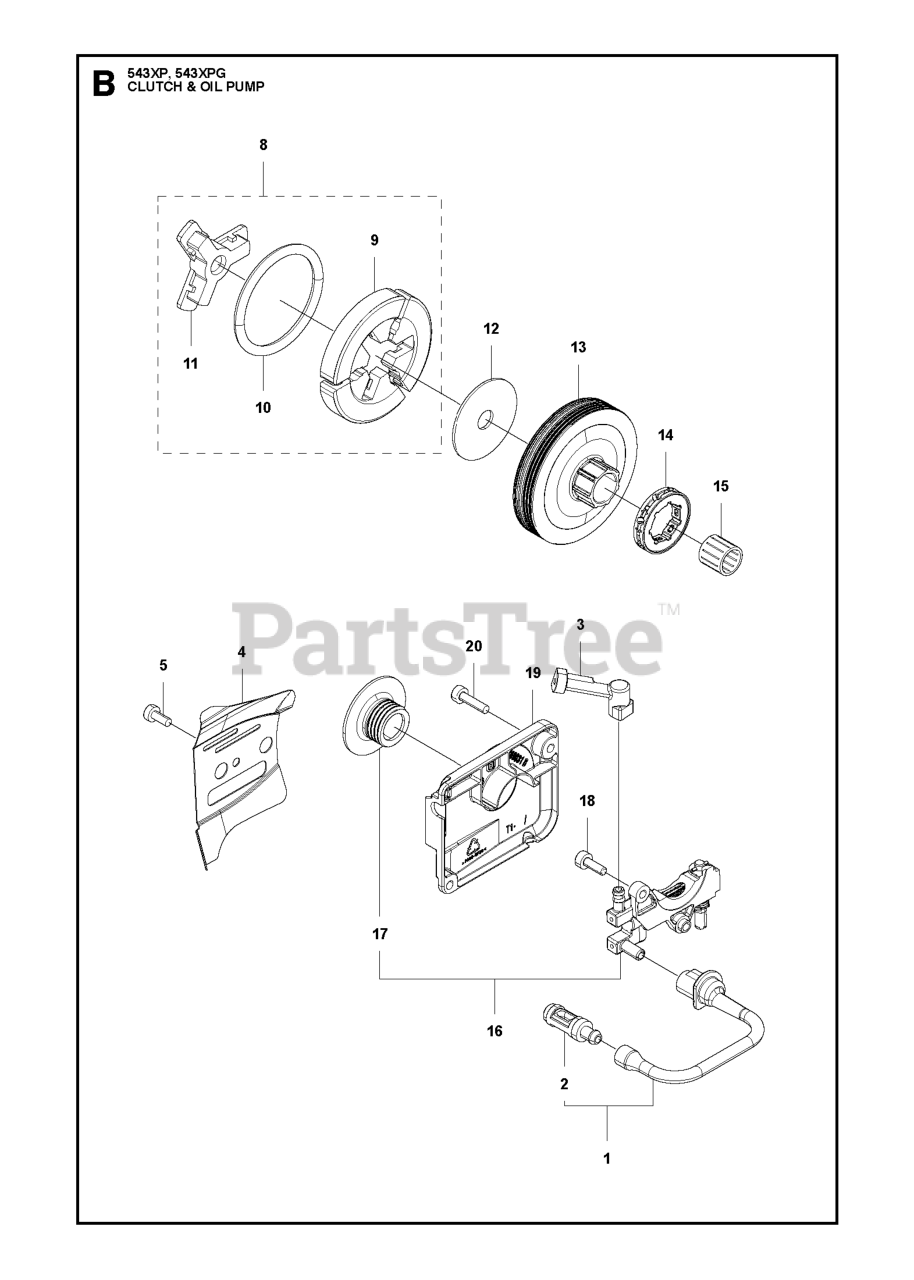 Husqvarna 543 XP - Husqvarna Chainsaw (2013-03) CLUTCH OIL PUMP