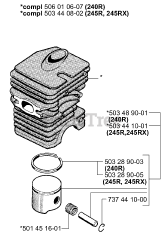 Husqvarna 245 - Husqvarna String Trimmer (2001-01) Piston/Cylinder