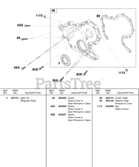 Briggs & Stratton 437447-0205-E2 - Briggs & Stratton Horizontal Engine Gear Cover