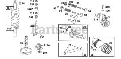 Briggs & Stratton 402707-1244-01 - Briggs & Stratton Vertical Engine Piston Group, Gears