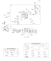 Briggs & Stratton 217907-0123-E1 - Briggs & Stratton Vertical Engine Cylinder Head, Gasket Set - Engine, Gasket Set - Valve, Intake Manifold, Valves