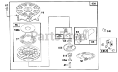 Briggs & Stratton 122702-3147-01 - Briggs & Stratton Vertical Engine Rewind Assembly