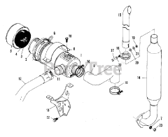 Simplicity 9518 (2097355) - Simplicity Compact Tractor, Diesel Air Cleaner &amp; Muffler Group (3486I13)