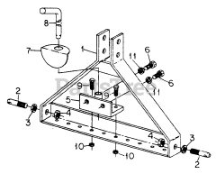 Cub Cadet 1604 (143-580-100) - Cub Cadet Garden Tractor A-Frame Hitch Adapter-582-Tractors W/sn 720000 &amp; above
