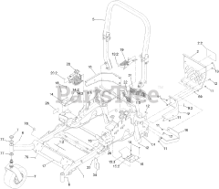 Toro 74998 (6000) - Toro 72" Z Master Zero-Turn Mower, Side-Discharge Deck (SN: 316000001 - 316999999) (2016) FRAME, CASTER WHEEL AND ROLL-OVER PROTECTION SYSTEM ASSEMBLY