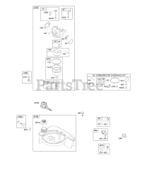 Briggs & Stratton 128T02-0116-B2 - Briggs & Stratton Vertical Engine Carburetor, Fuel Supply