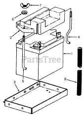 Cub Cadet 805 (136-192-100) - Cub Cadet Lawn Tractor Battery &amp; Mounting