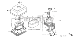 Honda GX160 U1 QXE8 (GCACK) - Honda Engine, Made in Japan (SN: GCACK-1000001 - GCACK-9999999) AIR CLEANER (1)