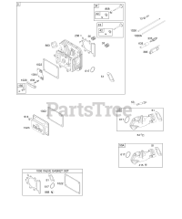 Briggs & Stratton 313707-0126-E1 - Briggs & Stratton Vertical Engine Head, Kit/Gasket Sets - Valve