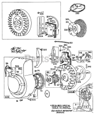 Briggs & Stratton 81101-9085-34 - Briggs & Stratton Horizontal Engine Blower Hsg,Flywheels,Rewind