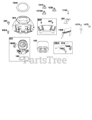 Briggs & Stratton 44U877-0025-G1 - Briggs & Stratton Vertical Engine Blower Housing and Air Cleaner Group